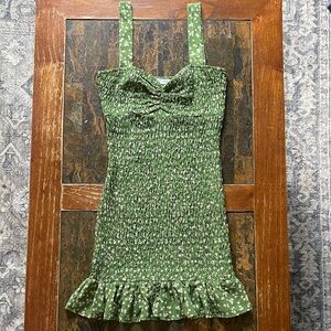 Lush Green Floral Mini Dress Size M